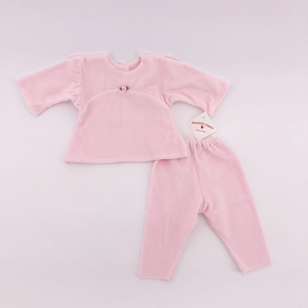 NWT XL11-15 LBS 2 pc Pink Velour Set Top Rose Infants Babies Girls Easter Spring